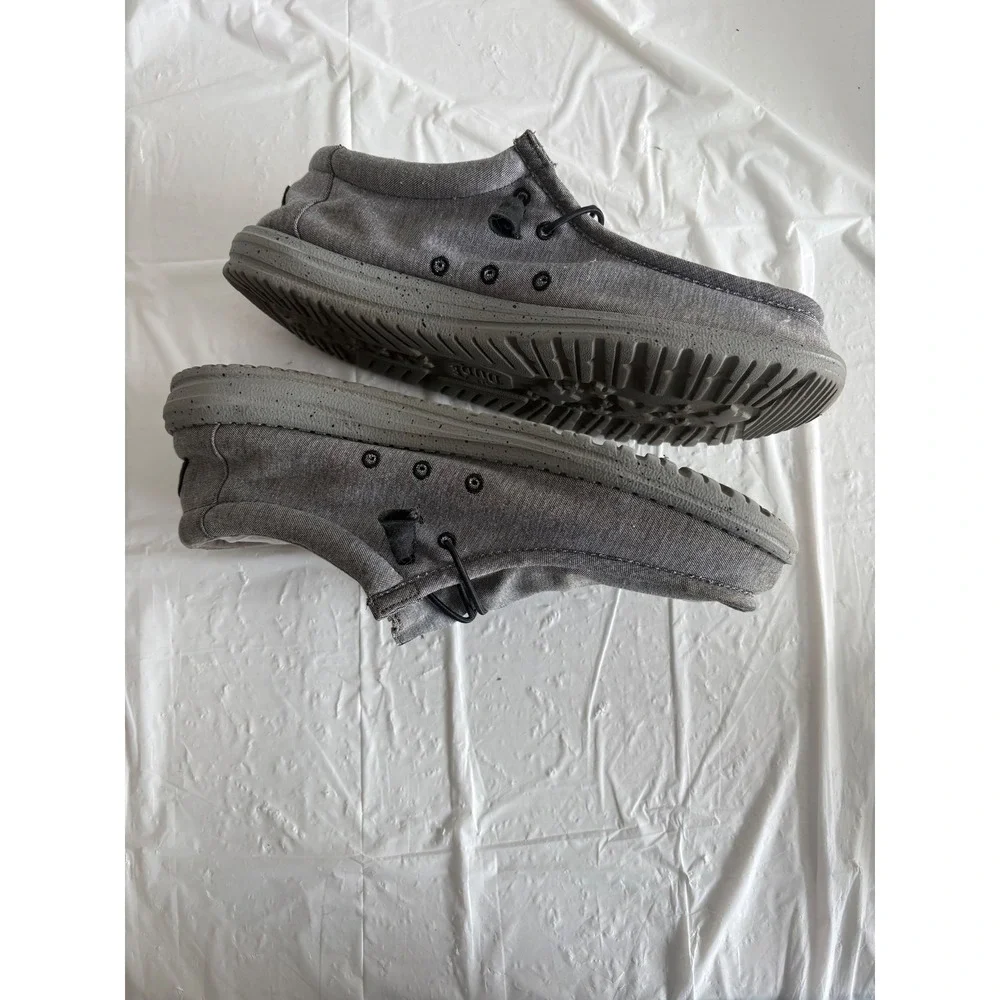 Hey Dude Wally Canvas Stretch Steel Grey Mens Slip On Loafers 40022-11S Size 13